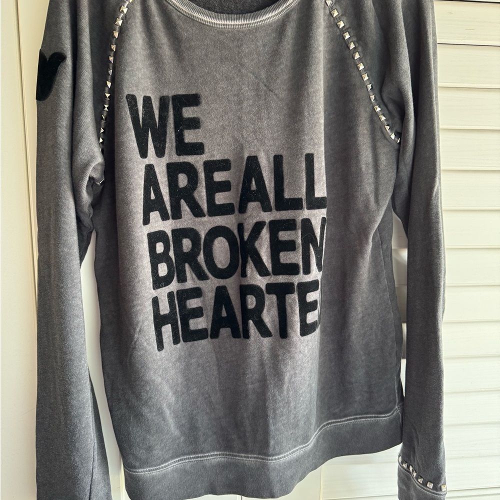 Freecity Gray Sweatshirt Bold Text Crewneck